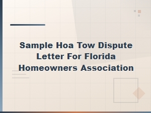 Florida Hoa Tow Fine Dispute Letter Template
