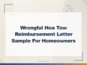 Sample Hoa Tow Reimbursement Letter for Homeowners